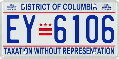 DC license plate EY6106