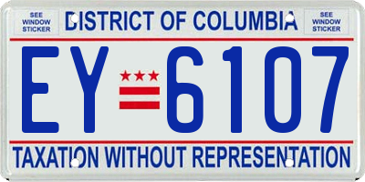 DC license plate EY6107