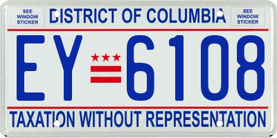 DC license plate EY6108