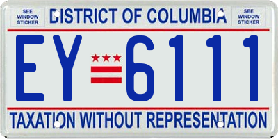 DC license plate EY6111