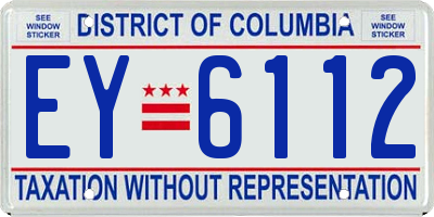 DC license plate EY6112