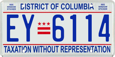 DC license plate EY6114