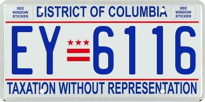 DC license plate EY6116