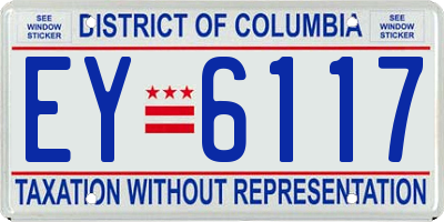 DC license plate EY6117