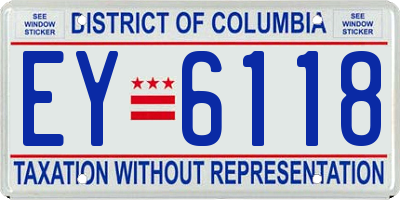 DC license plate EY6118