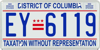 DC license plate EY6119