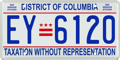 DC license plate EY6120