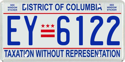 DC license plate EY6122