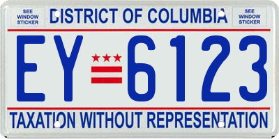 DC license plate EY6123