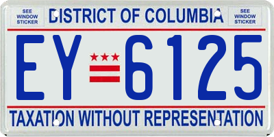 DC license plate EY6125