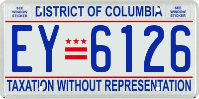 DC license plate EY6126