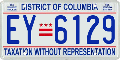 DC license plate EY6129