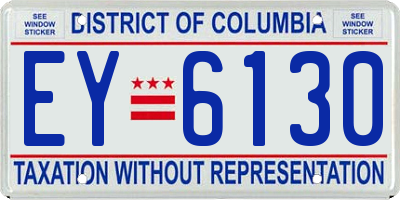 DC license plate EY6130