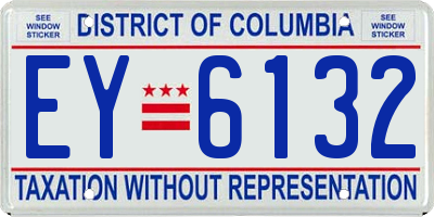 DC license plate EY6132