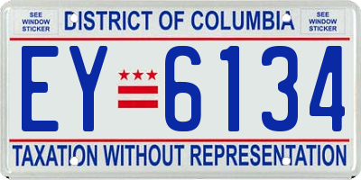 DC license plate EY6134