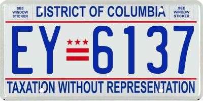 DC license plate EY6137