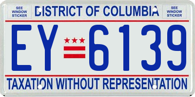 DC license plate EY6139