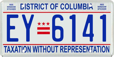 DC license plate EY6141