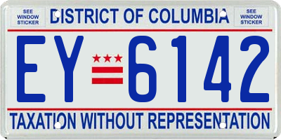 DC license plate EY6142