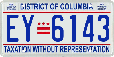 DC license plate EY6143