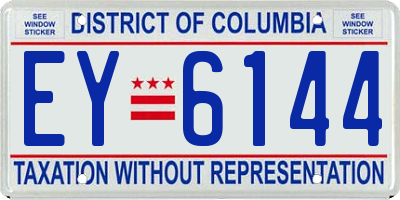 DC license plate EY6144