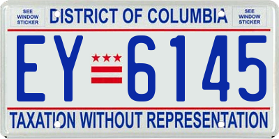 DC license plate EY6145