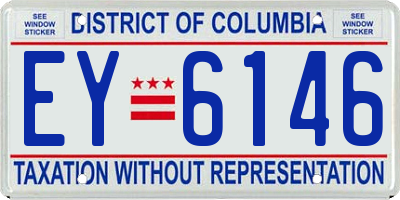 DC license plate EY6146