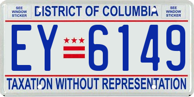 DC license plate EY6149