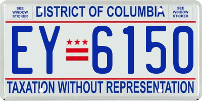 DC license plate EY6150