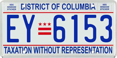 DC license plate EY6153