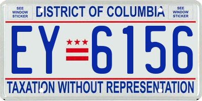 DC license plate EY6156