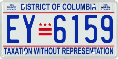 DC license plate EY6159