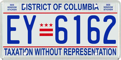 DC license plate EY6162