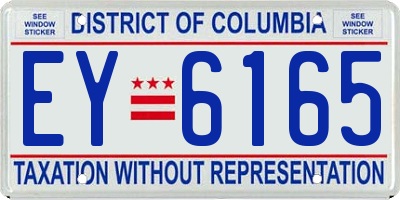 DC license plate EY6165