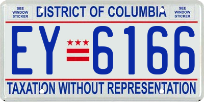 DC license plate EY6166