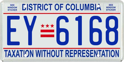 DC license plate EY6168