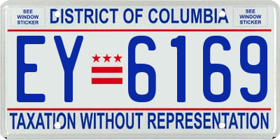 DC license plate EY6169