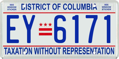 DC license plate EY6171