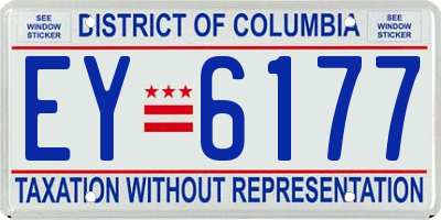 DC license plate EY6177