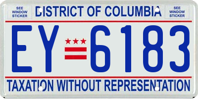 DC license plate EY6183