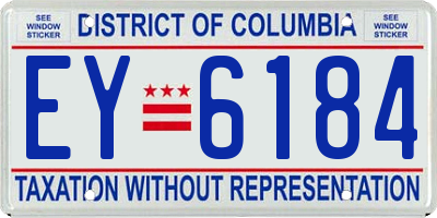 DC license plate EY6184