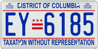 DC license plate EY6185