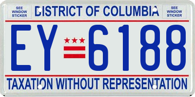 DC license plate EY6188