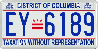 DC license plate EY6189