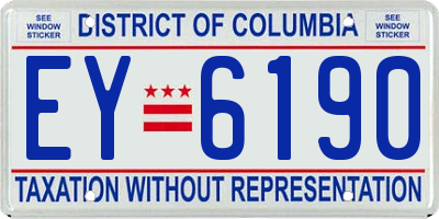 DC license plate EY6190