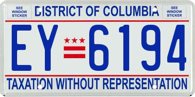 DC license plate EY6194