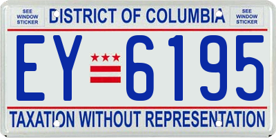 DC license plate EY6195