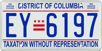 DC license plate EY6197