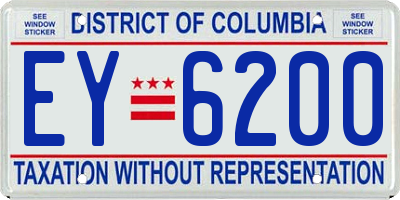 DC license plate EY6200