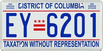 DC license plate EY6201